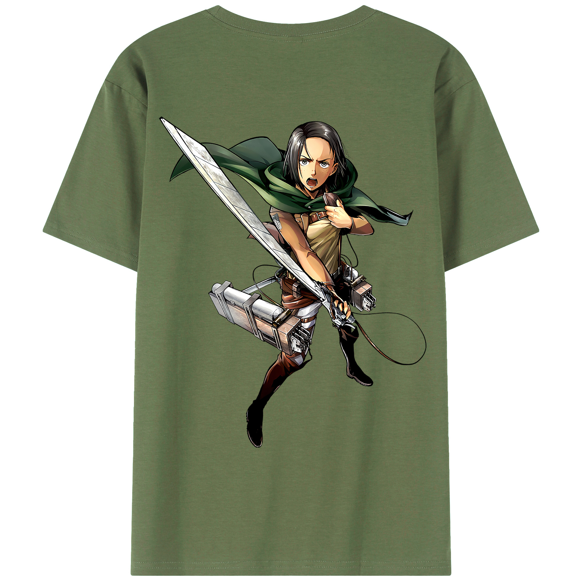 （画像用） 進撃の巨人 Attack on Titan 綿100％ メンズ半袖Tシャツ（バックプリント） 通気性